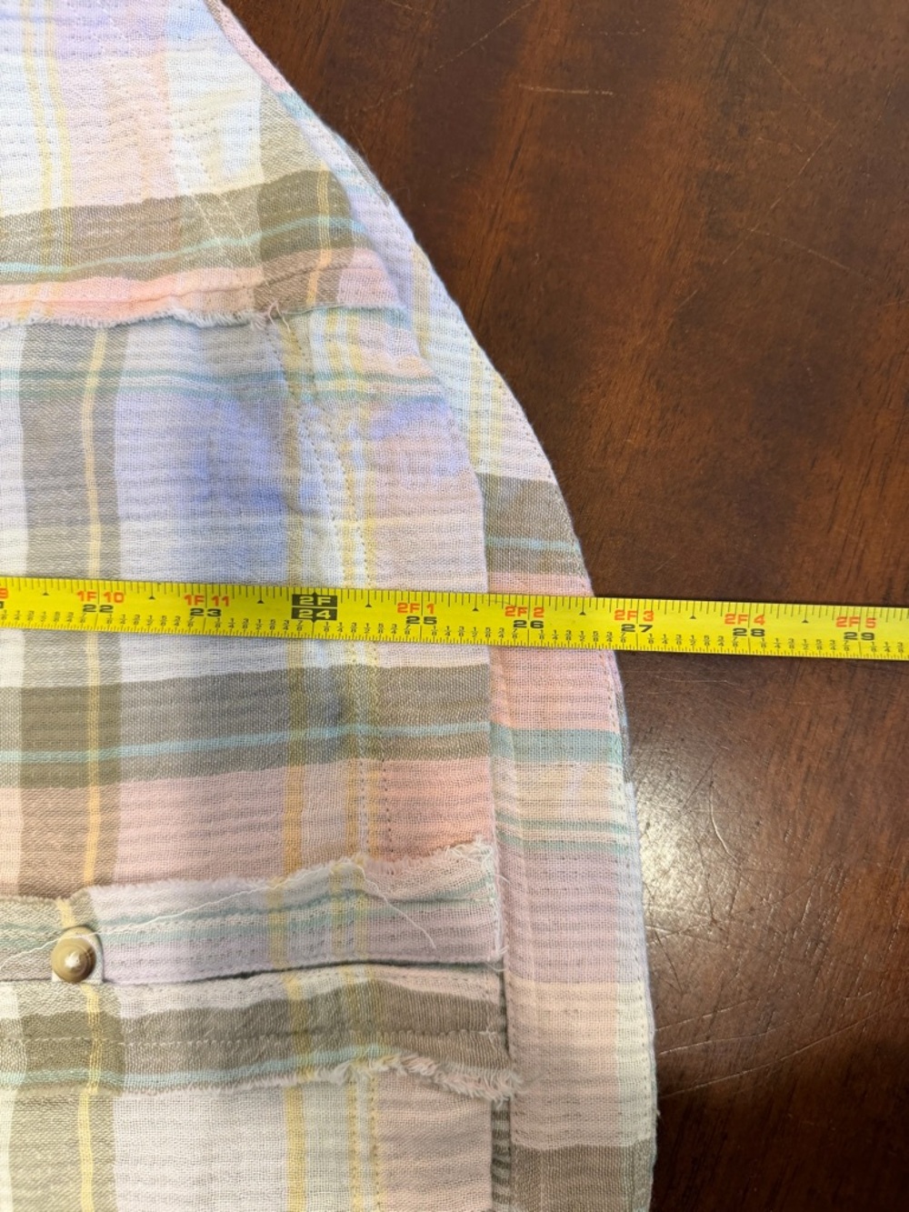 Lucky Brand Pastel Plaid Button-Up Top in Pink, Lavender & Mint - Picture 4 of 4